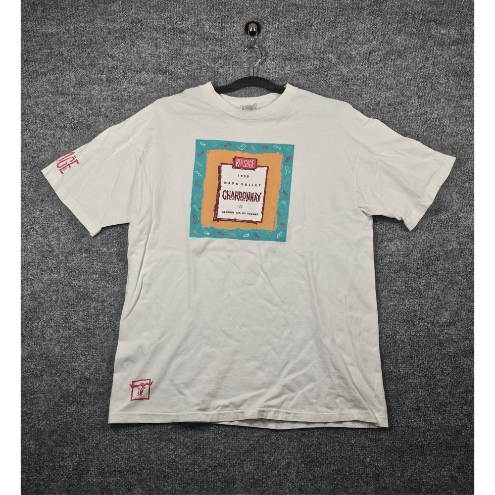 Vintage 1990 Napa Valley Chardonnay Graphic Tee Shirt L USA Beefy T Single